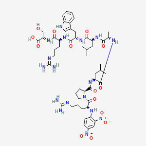 Chemical structure of Dnp-Arg-Pro-Leu-Ala-Leu-Trp-Arg-Ser-OH