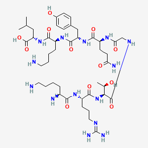 Chemical structure of h-Lys-arg-thr-gly-gln-tyr-lys-leu-oh