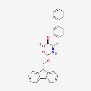 Chemical structure of Fmoc-4-phenyl-D-Phe-OH