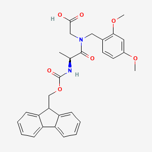 Chemical structure of Fmoc-Ala-(Dmb)Gly-OH