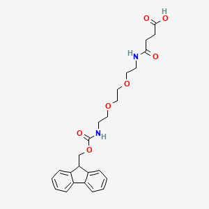 Chemical structure of Fmoc-amino-PEG2-ethylamino-Suc-OH