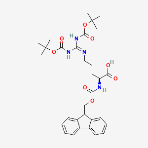 Chemical structure of Fmoc-Arg(Boc)₂-OH