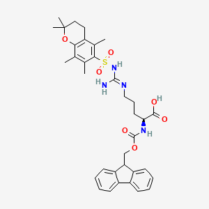 Chemical structure of Fmoc-Arg(Pmc)-OH