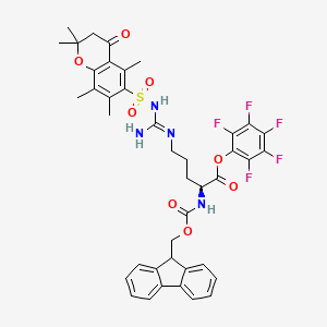 Chemical structure of Fmoc-Arg(Pmc)-OPfp
