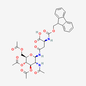 Chemical structure of Fmoc-Asn(GlcNAc(Ac)₃-β-D)-OH