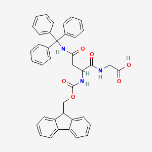 Chemical structure of Fmoc-Asn(Trt)-Gly-OH