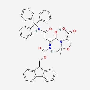 Chemical structure of Fmoc-asn(trt)-ser(psime,mepro)-OH