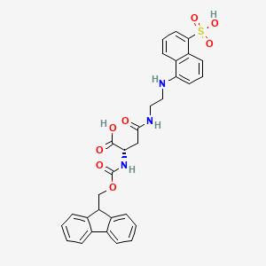 Chemical structure of Fmoc-Asp(EDANS)-OH