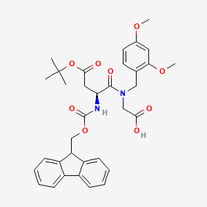 Chemical structure of Fmoc-Asp(OtBu)-(Dmb)Gly-OH