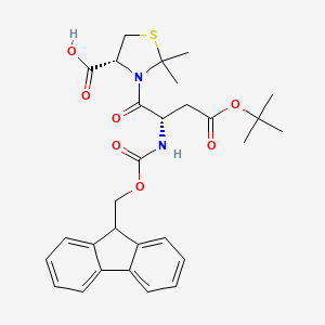 Chemical structure of Fmoc-Asp(OtBu)-Cys(Psi(Me,Me)pro)-OH