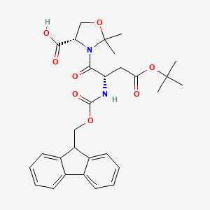 Chemical structure of Fmoc-Asp(OtBu)-Ser(Psi(Me,Me)pro)-OH