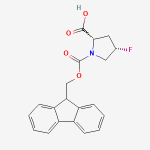 Chemical structure of Fmoc-cis-4-fluoro-Pro-OH