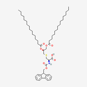 Chemical structure of Fmoc-Cys((S)-2,3-di(palmitoyloxy)-propyl)-OH