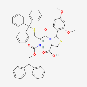 Chemical structure of Fmoc-Cys(Trt)-Cys(Psi(Dmp,H)pro)-OH
