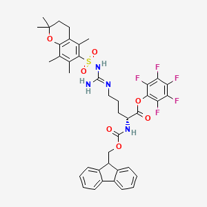Chemical structure of Fmoc-D-Arg(Pmc)-OPfp