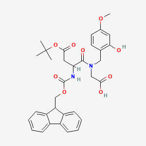 Chemical structure of Fmoc-D-Asp(OtBu)-(Hmb)Gly-OH