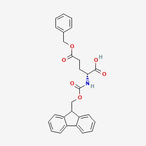 Chemical structure of Fmoc-D-Glu(OBzl)-OH