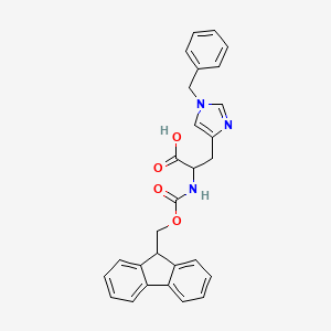 Chemical structure of Fmoc-D-His(Bzl)-OH