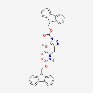 Chemical structure of Fmoc-D-His(Fmoc)-OH