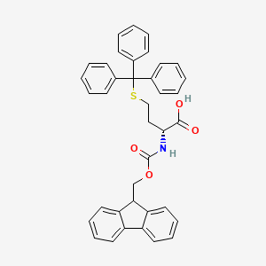 Chemical structure of Fmoc-D-Homocys(Trt)-OH
