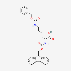 Chemical structure of Fmoc-D-Lys(Z)-OH