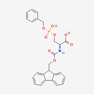 Chemical structure of Fmoc-D-Ser(PO(OBzl)OH)-OH