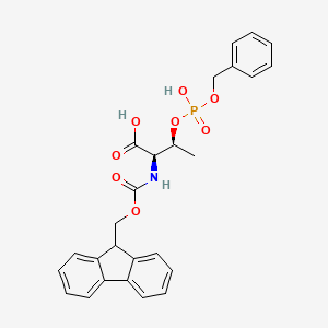 Chemical structure of Fmoc-D-Thr(PO(OBzl)OH)-OH