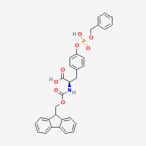 Chemical structure of Fmoc-D-Tyr(PO(OBzl)OH)-OH