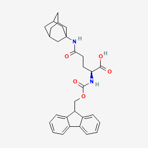 Chemical structure of Fmoc-Gln(1-adamantyl)-OH