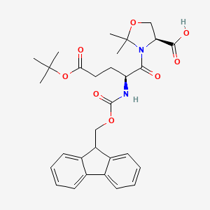 Chemical structure of Fmoc-Glu(OtBu)-Ser(Psi(Me,Me)pro)-OH
