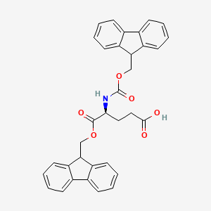 Chemical structure of Fmoc-Glu-OFm