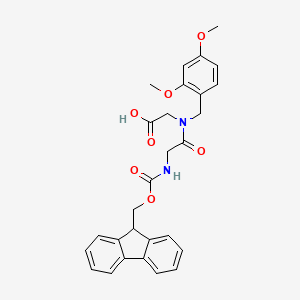 Chemical structure of Fmoc-Gly-(Dmb)Gly-OH