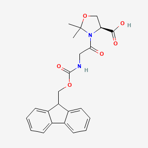 Chemical structure of Fmoc-Gly-Ser(Psi(Me,Me)pro)-OH