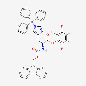 Chemical structure of Fmoc-His(Trt)-OPfp