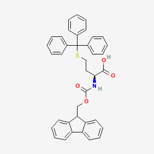 Chemical structure of Fmoc-Homocys(Trt)-OH