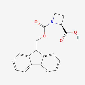 Chemical structure of Fmoc-L-azetidine-2-carboxylic acid