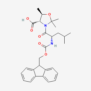 Chemical structure of Fmoc-Leu-Thr(Psi(Me,Me)pro)-OH
