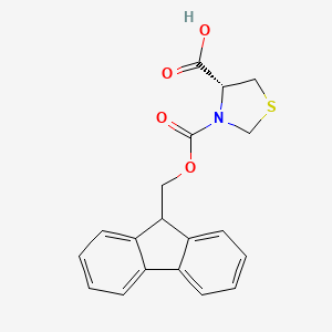 Chemical structure of Fmoc-L-thiazolidine-4-carboxylic acid