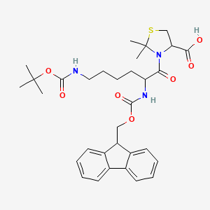 Chemical structure of Fmoc-Lys(Boc)-Cys(Psi(Me,Me)pro)-OH