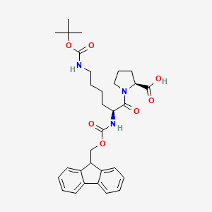 Chemical structure of Fmoc-Lys(Boc)-Pro-OH
