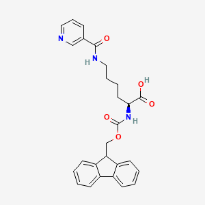 Chemical structure of Fmoc-Lys(nicotinoyl)-OH