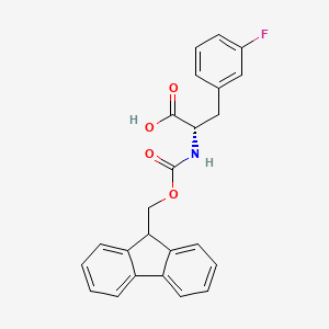 Chemical structure of Fmoc-m-fluoro-Phe-OH
