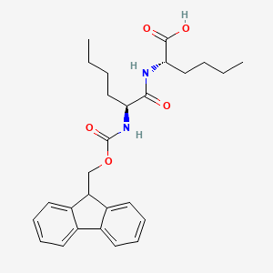 Chemical structure of Fmoc-Nle-Nle-OH
