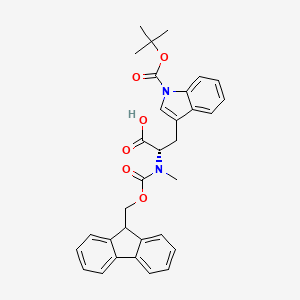 Chemical structure of Fmoc-metrp(boc)-OH