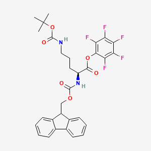 Chemical structure of Fmoc-Orn(Boc)-OPfp