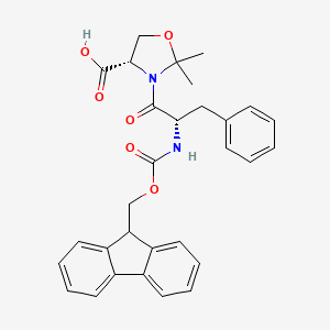 Chemical structure of Fmoc-Phe-Ser(Psi(Me,Me)pro)-OH