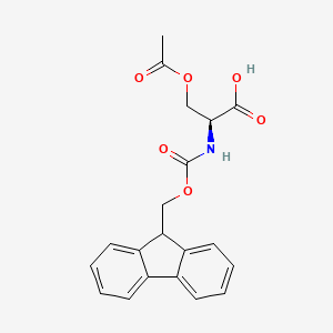 Chemical structure of Fmoc-Ser(Ac)-OH