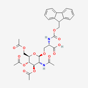 Chemical structure of Fmoc-Ser(GlcNAc(Ac)₃-β-D)-OH