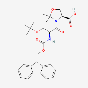 Chemical structure of Fmoc-Ser(tBu)-Ser(Psi(Me,Me)pro)-OH