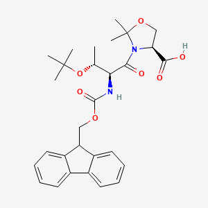 Chemical structure of Fmoc-Thr(tBu)-Ser(Psi(Me,Me)pro)-OH